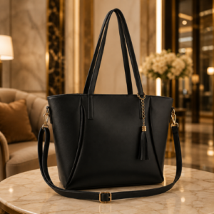 Sleek Black Tote Bag