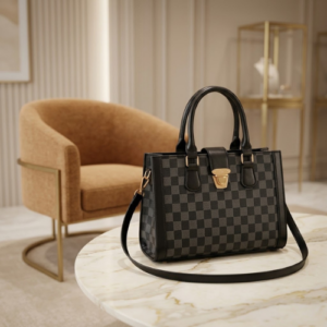 Black Check Hand Bag